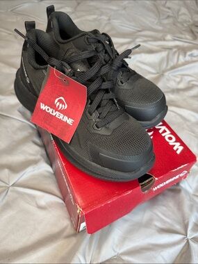 Wolverine Men's All-Black Steel Toe Athletic Work Sneakers - M8.5/W7